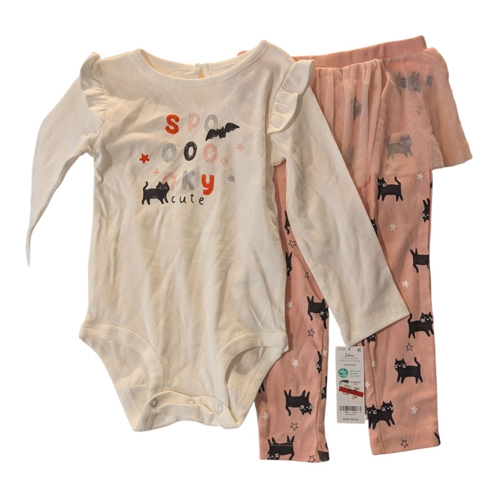 BBC-1 Carter's Toddler Halloween Spooky Cute Bodysuit With Tutu Leggings - 24m